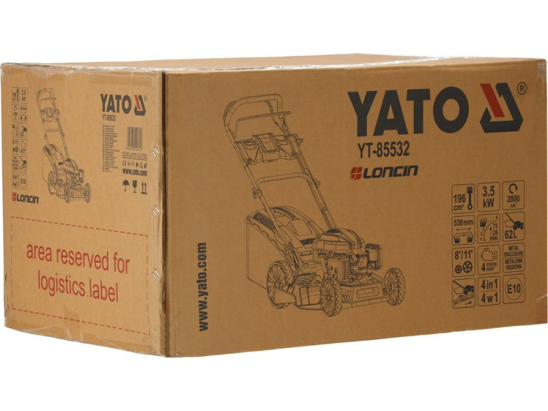 Газонокосарка бензинова самохідна YATO YT-85532, 530 мм