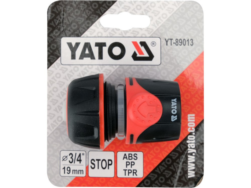 Конектор для шланга швидкознімний YATO YT-89013, 3/4", аквастоп