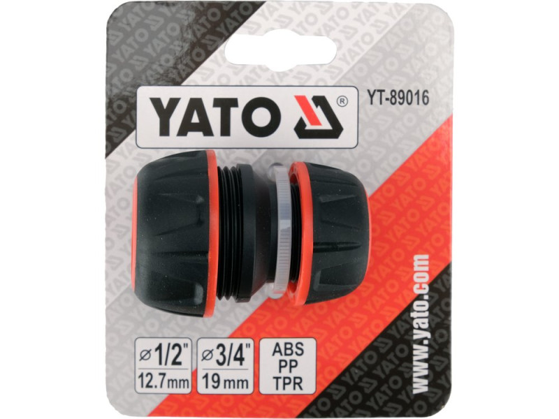 Муфта ремонтна для шланга 1/2"-3/4" YATO YT-89016, ABS/PP/TPR