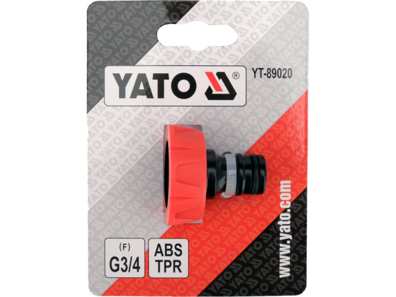 Адаптер для крана G3/4 (F) YATO YT-89020, ABS та TPR