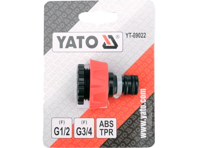 Адаптер для крана G1/2-G3/4 (F) YATO YT-89022, ABS/TPR
