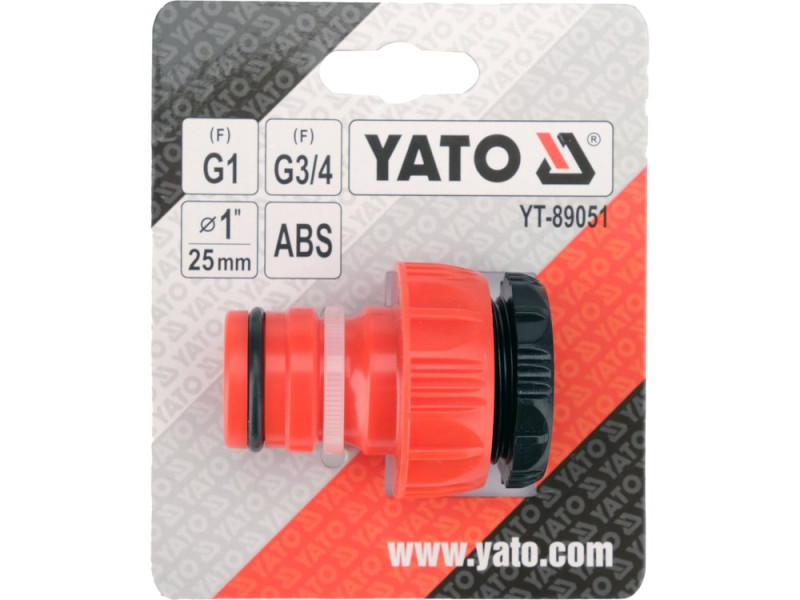 Адаптер для крана G3/4-G1 (F) YATO YT-89051, шланг 1", высокий поток