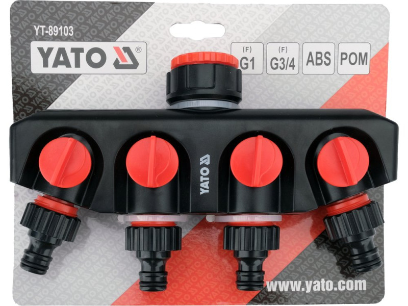 Адаптер для крана на 4 виходи G3/4 та G1 (F) YATO YT-89103