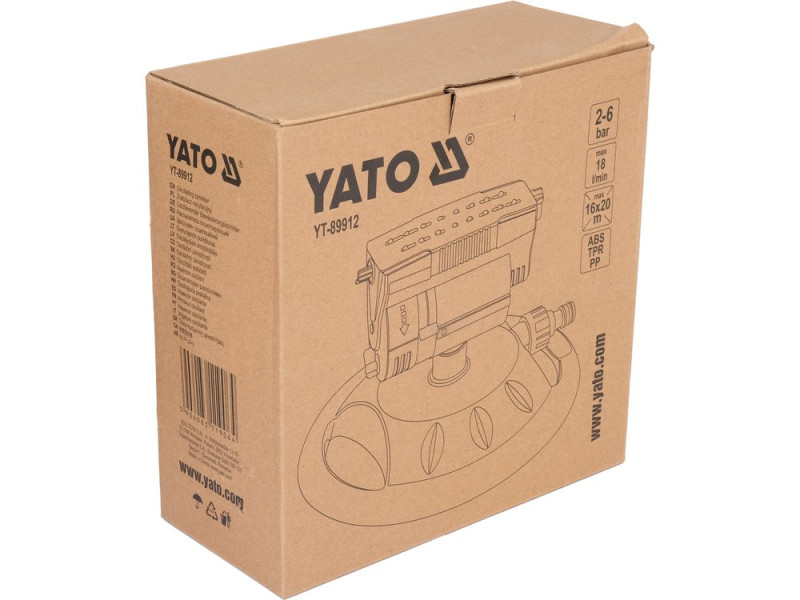 Зрошувач осциляційний YATO 16 отворів, зона- 16-20 м, тиск- 2-6 Bar, ABS-пластик (YT-89912)