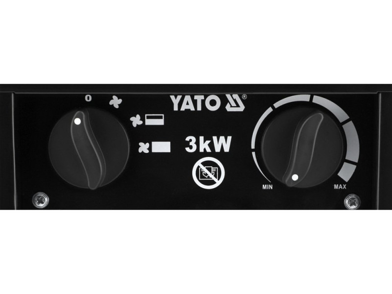 Нагреватель помещений сетевой YATO 230В, 3кВт, с вентилятором, обогрев S≤ 30 м², 25/2000/3000 Вт (YT-99693)
