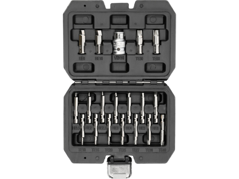 Набір біт екстракторів для викручування Hex і Torx YATO з шпинделем 1/4" і 3/8", 19 елем. [20]