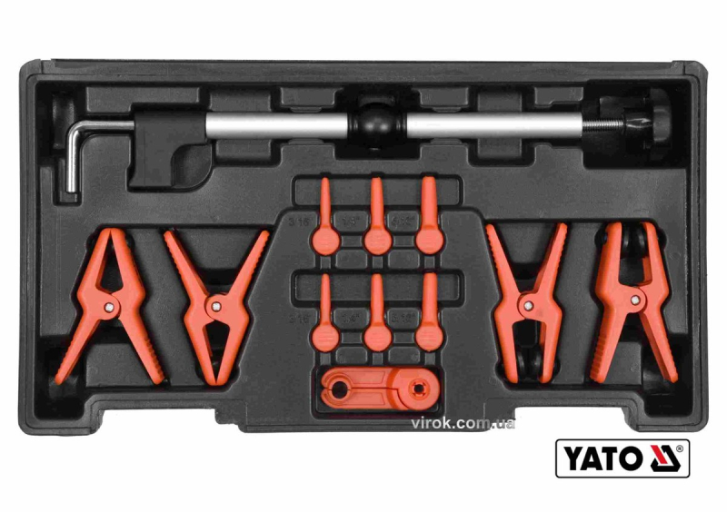 Затискачі для металевих і гнучких проводів YATO : 12 шт + кейс(DW)