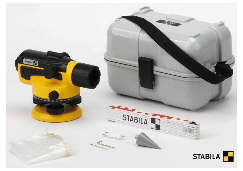 Нівелір оптичний STABILA OLS 26 : (26x, 2 мм/км, кейс) IP 54. міцний корпус з захистним кожухом.