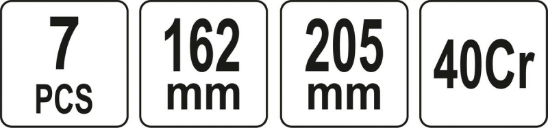 Гачки з наконечниками різної форми YATO і шило, компл. 7 шт