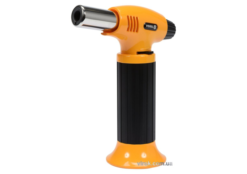 Пальник газовий VOREL з п`єзозапалом; ємність- 10 г, макс. t=1300°C, P=0,22 кВт