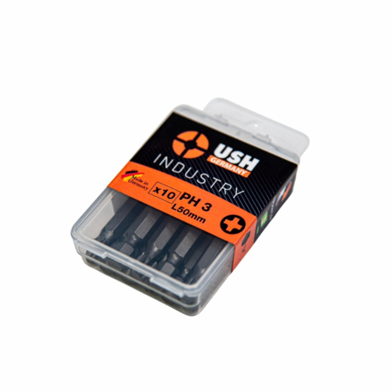 Насадка викруткова USH Industry Phillips PH3 x 50 мм. подовжена Torsion Уп. 10 шт.