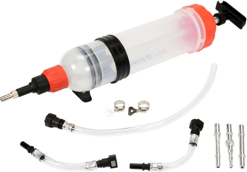 Шприц ручний для відсмоктовування технічної рідини YATO: 1,5 л, 2 універс. адаптери