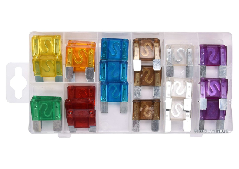Запобіжники автомобільні YATO MAXI, в асортименті, 24 шт [24/720]