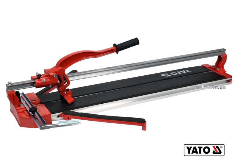 Плиткоріз ручний YATO : одна направляюча, L= 80 cм, різець Ø= 22x6x6 мм, глибина різу- 12 мм