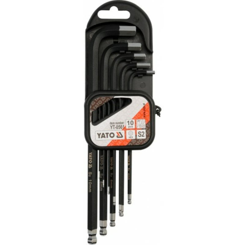 Шестигранники кутові подовжений з шаром YATO Набір 10пр.