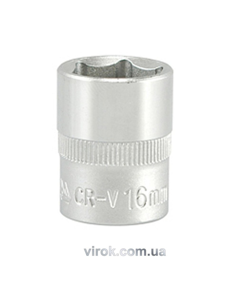 Головка торцева 6-гранна YATO : квадрат 3/8", М= 16 мм, L= 28 мм [12/240/480]