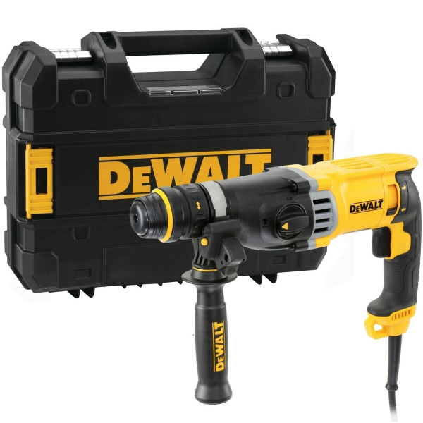 Сетевой перфоратор SDS+ DeWalt: P= 900 Вт, 1450 об/мин, J= 3,2 Дж, 5350 уд/мин, в кейсе