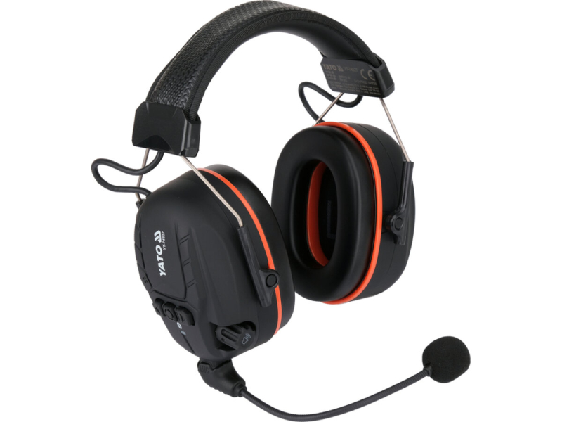 Навушники електронні шумозахисні YATO з модулем BLUETOOTH, мікрофоном, акумул. Li-Ion 3.7V 1Год