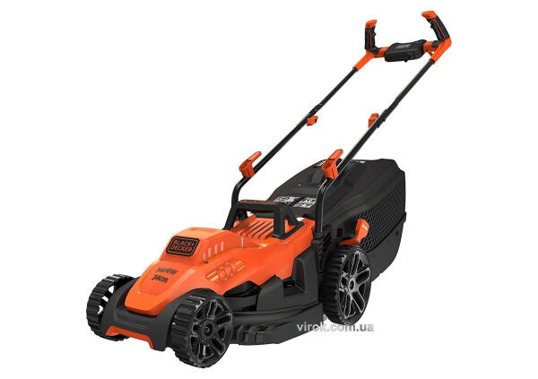 Газонокосилка 4-колесная электрическая Black+Decker 1400 Вт 340/20-70 мм 40 л (BEMW461BH-QS)