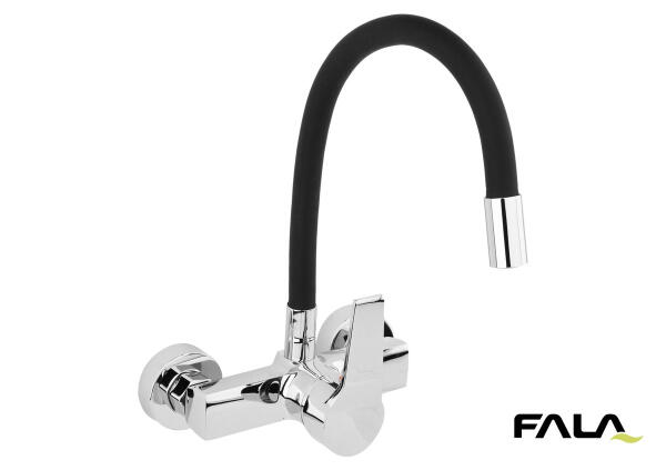 Смеситель воды настенный FLEXIBLE FALA с гибкой черной воронкой (75670)