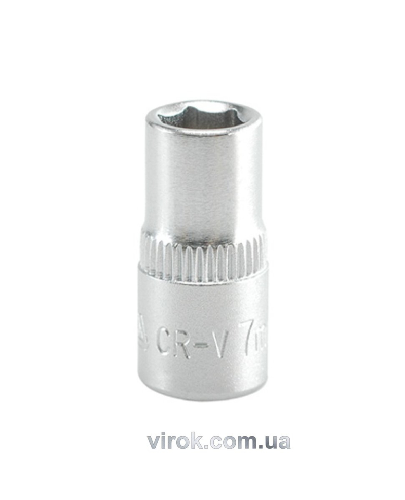 Головка торцева 6-гранна YATO : квадрат 1/4", М= 7 мм, L= 25 мм [24/240/400]