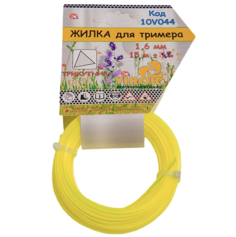 Жилка для тримера ТРИКУТНИК TM VIROK : Ø= 1.6 мм, l= 15 м
