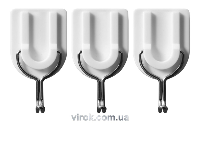 Гачки настінні VOREL самоклеючі, набір 3шт [18/216]