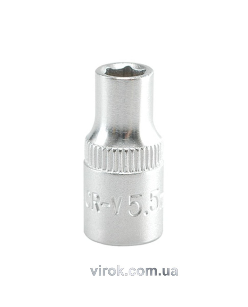 Головка торцева 6-гранна YATO : квадрат 1/4", М= 5,5 мм, L= 25 мм [24/240/400]