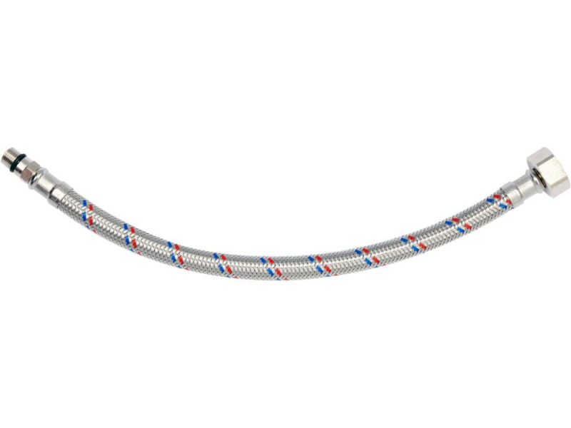 Шланг водопровідний з опліткою з нерж сталі FALA l= 300мм Ø= 8/12, з'єдн F-1/2" х M-M10x1- 17мм 1МПа