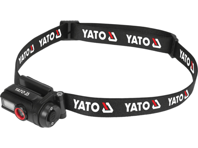 Ліхтар на чоло діодний YATO; живл. Li-Po акумул 3,7В, 0,35 АГод, 6 режимів, відстан 85/ 50/ 30/ 20 м