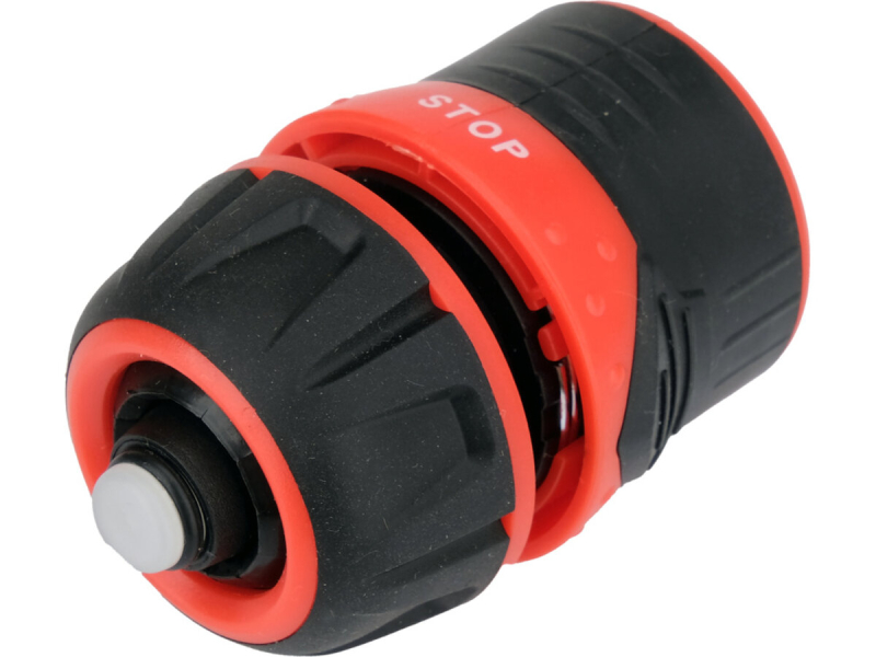 Муфта швидкоз'єднувальна з фіксатором і "STOP" YATO для водяних шлангів Ø= 1/2" з ABS, PP, TPR