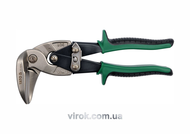 Ножиці по металу YATO : L= 225 мм, праві вигнуті, Cr-Mo [6/36]