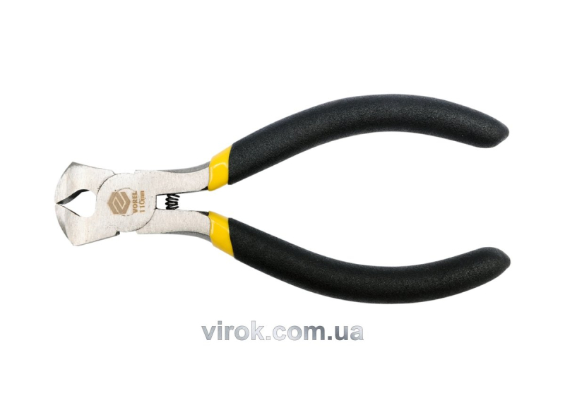 Кусачки торцеві міні з ізольованими ручками VOREL, l=110 мм [12/120]