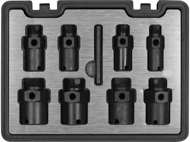 Набір для ремонту зовніш. і внутр. різьб YATO гвинтах М14/16/18/20/24/30х 1,5 мм; М27х 2,2мм, 9 шт