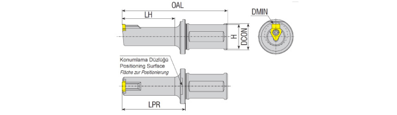 Резец долбежный ABT-B42-D38-Y32-L125-I075 под сменные пластины AKKO