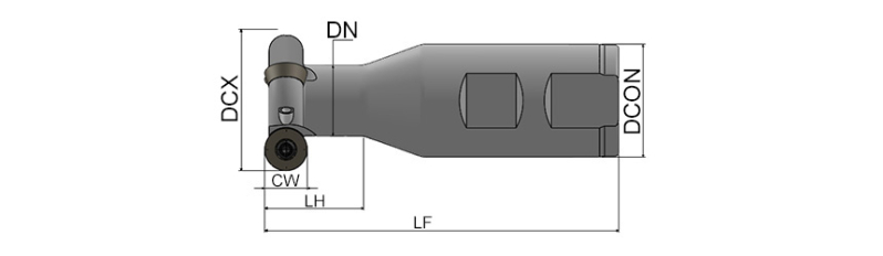 Фреза концевая радиусная ATSMR-RD12T3-D25-W25-L100-Z02 под пластину RD.. 12T3.. (ISO) AKKO