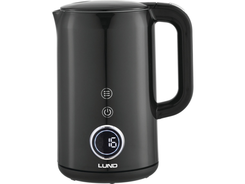 Електрочайник з термостатом з нержавіючої сталі, чорний LUND 1,7 л, 2200 Вт, живл від мережі 230 В