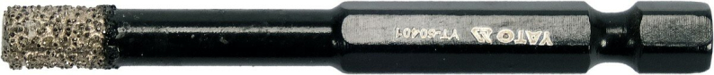 Свердло з алмазним пругом YATO, Ø= 6 мм, l= 65/10 мм, з 6-гран. шпинделем- 1/4" [50/200]