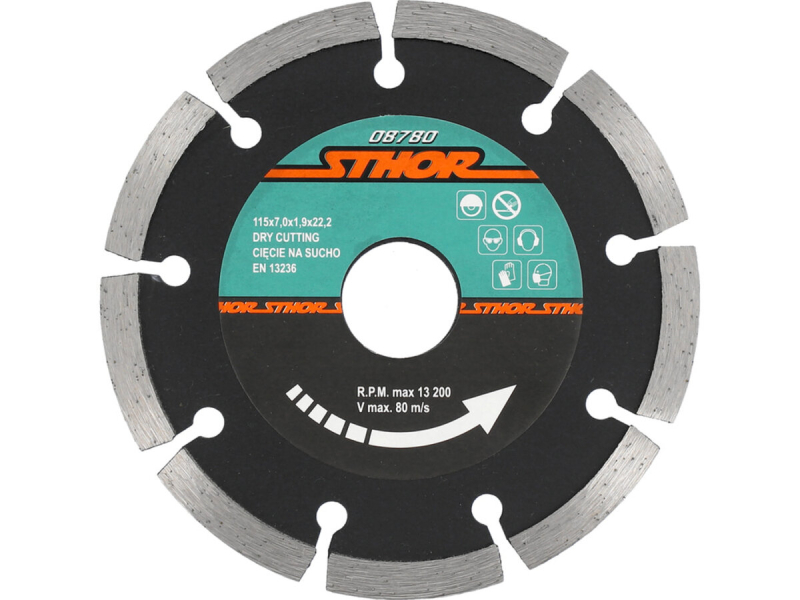 Диск відрізний алмазний сегментний STHOR : Ø= 115 мм, t-1,9 х h- 7 мм по кам, бетоні, кераміці [20]