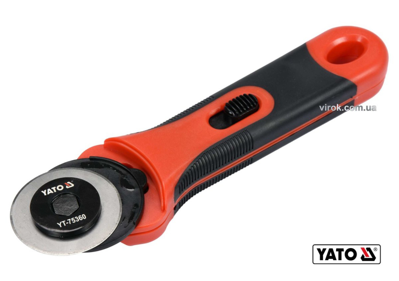 Ніж YATO з висувним круглим сталевим лезом, Ø= 45 мм, ручка- TPR+ABS [12/96]