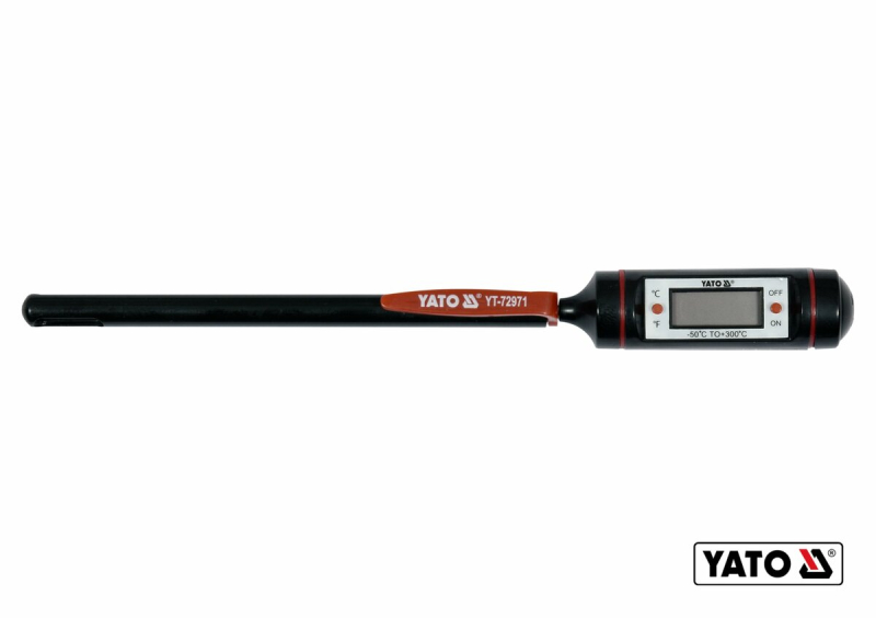 Термометр електронний YATO з зондом- 130 мм, діапазон- -50ºС- +300ºС, живлення- 1.5 В (LR44) [50]