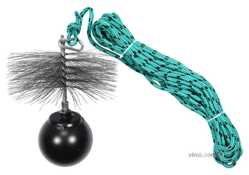 Набір для очищення димарів VOREL : шнур Ø= 6 мм, l= 10 м; йорж Ø= 175 мм; гиря- 1.8 кг [1]