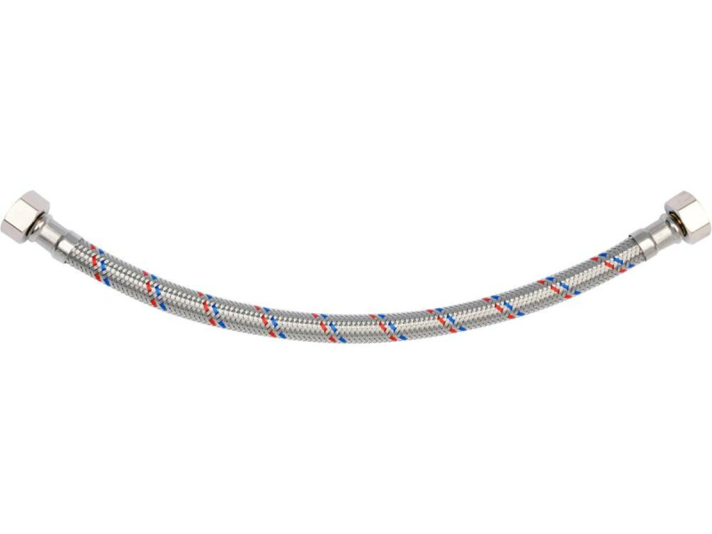 Шланг водопровідний з опліткою з нерж сталі FALA l= 300мм, Ø= 8/12, з'єднання F-3/8" х F-3/8" 1 МПа