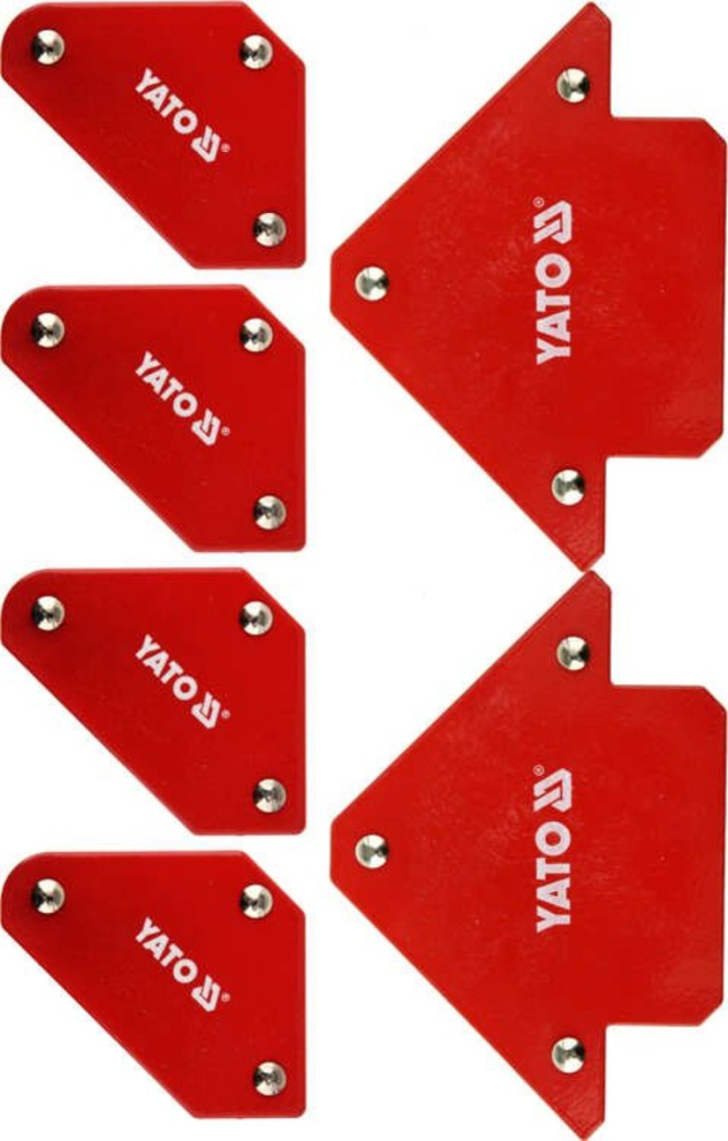Кутники магнітні для зварюв YATO: кут:45°,90°,135°,4-4.5 кг,43х72х12мм, 2-11,5кг, 82х118х14мм