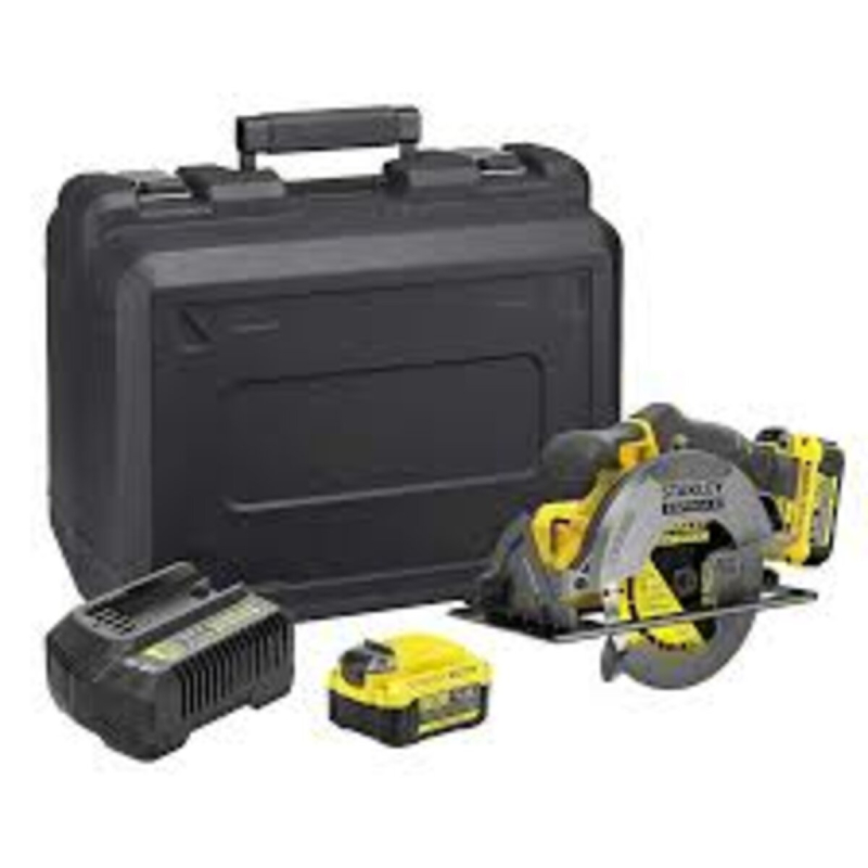 Циркулярна пила ручна FATMAX V20, пропил 54мм, диск 165мм, нахил 50 град, 2Акум 4А+кейс