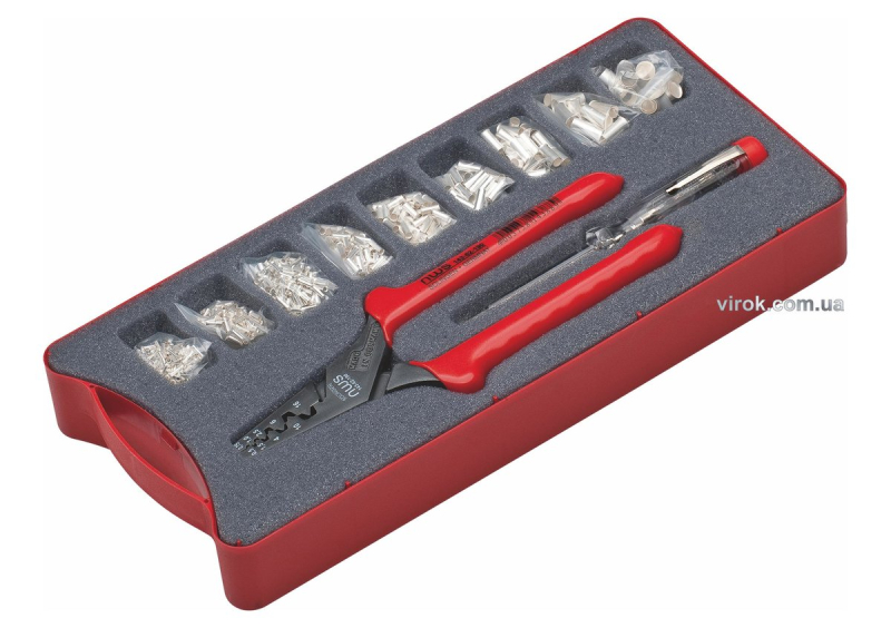 Кліщі для обтискання проводів NWS : Ø=0,75-16 мм, з муфтами та індикатром в футлярі