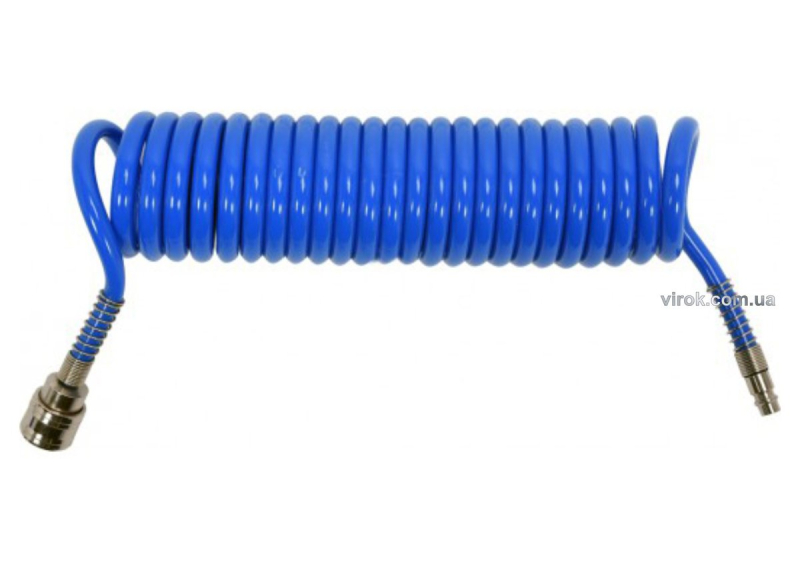 Шланг пневматичний спіральний YATO швидкоз'єднуваний: Ø= 6.5/10 мм, ≤12 Bar, l=5м. поліуретан. [50]