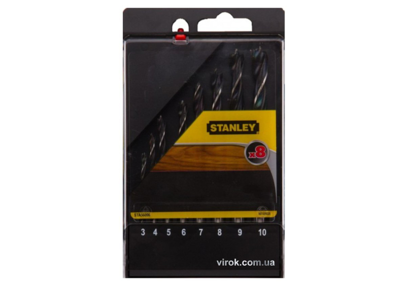 Набір свердл по дереву STANLEY : Ø= 3-10 мм. 8 шт.