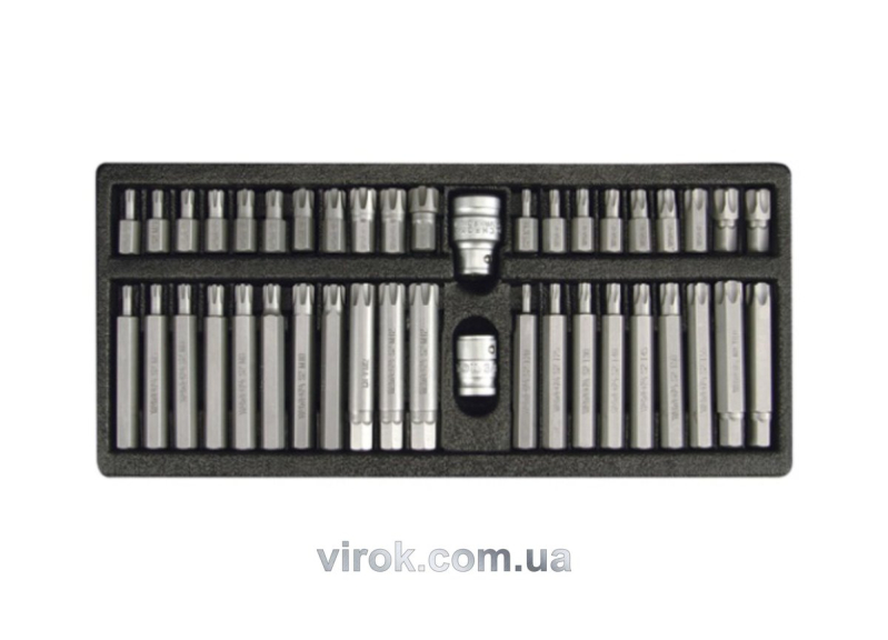 Набір насадок викруткових YATO : "RIBE","TORXT-T", адаптери (1/2",3/8"). металевий кейс] 42 шт. [10]