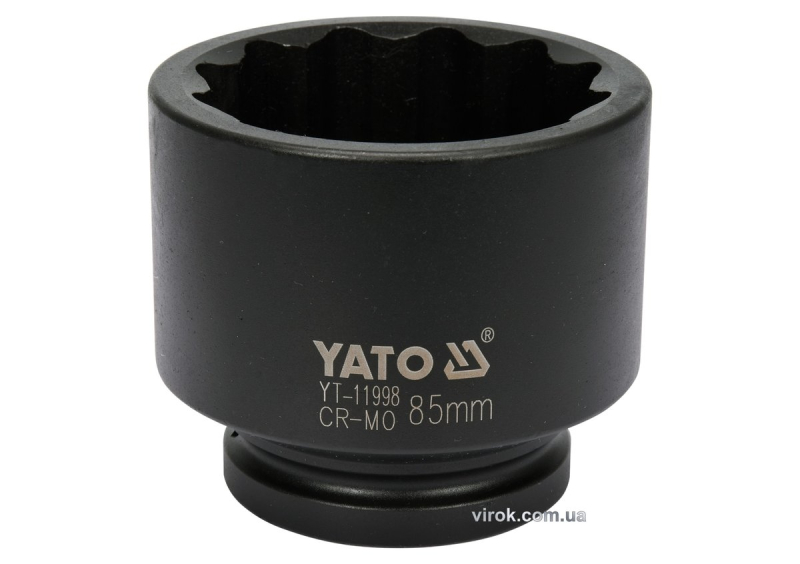 Головка торцева ударна 12-гранна YATO : квадрат 1", М= 85 мм, L= 102 мм [4]